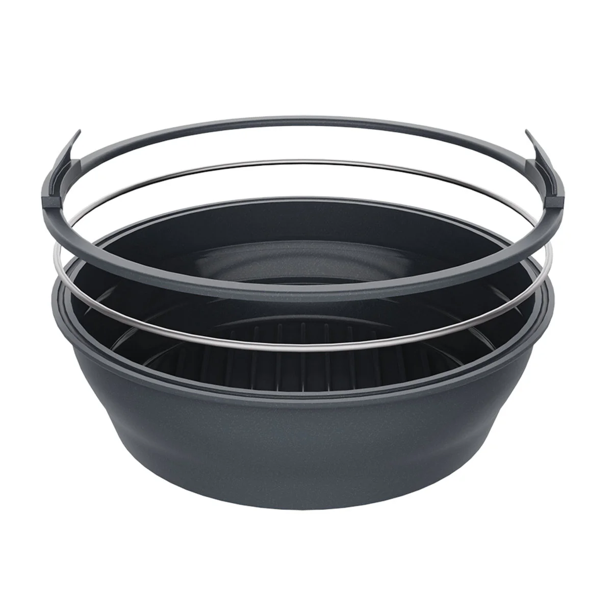 Daily Bake Silicone Round Collapsible Air Fryer Basket Charcoal 22cm - Image 4