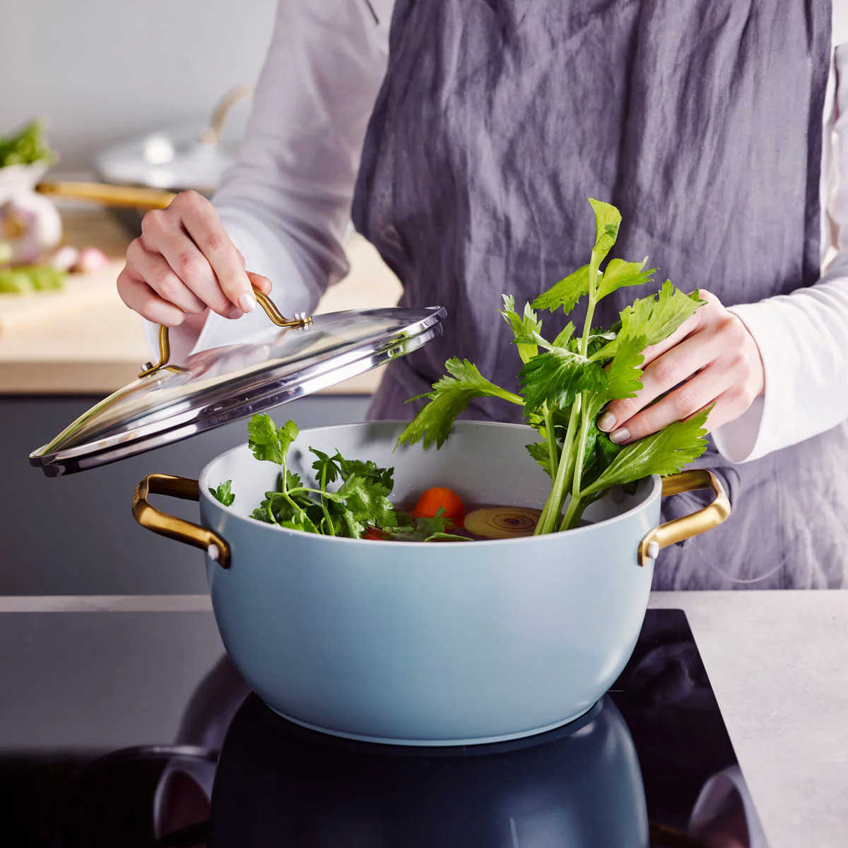 GreenPan Padova Casserole Smokey Sky Blue 24cm (4.7L) - Image 5