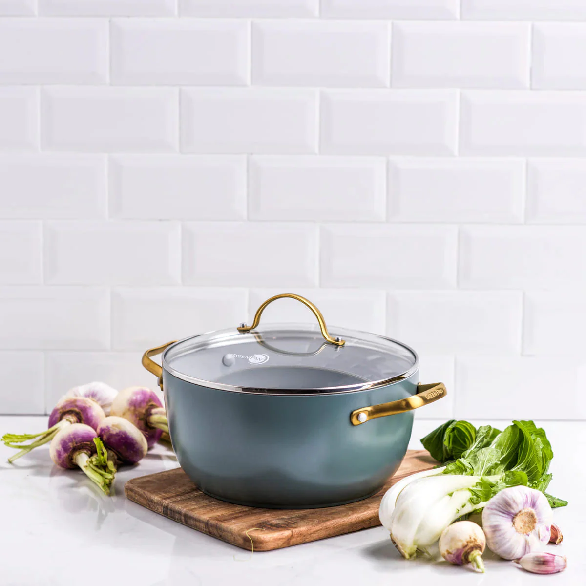 GreenPan Padova Casserole Smokey Sky Blue 24cm (4.7L) - Image 6
