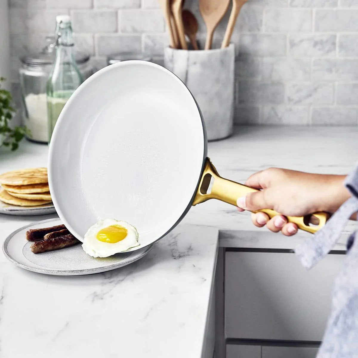 GreenPan Padova Frying Pan Smokey Sky Blue 28cm - Image 5