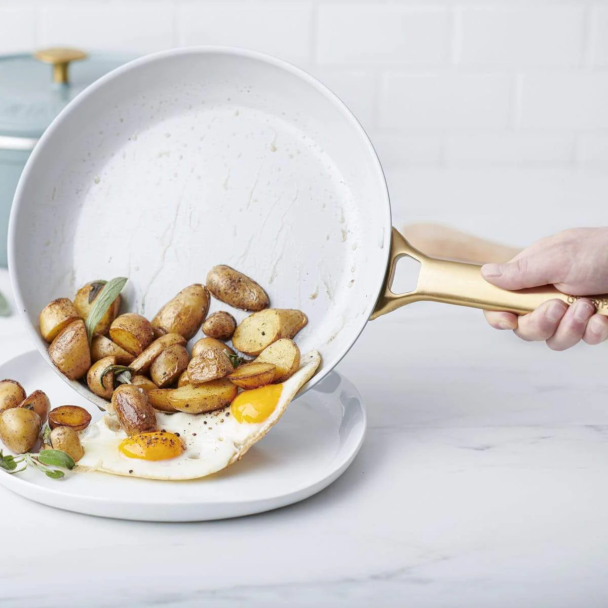 GreenPan Padova Frying Pan Smokey Sky Blue 28cm - Image 7