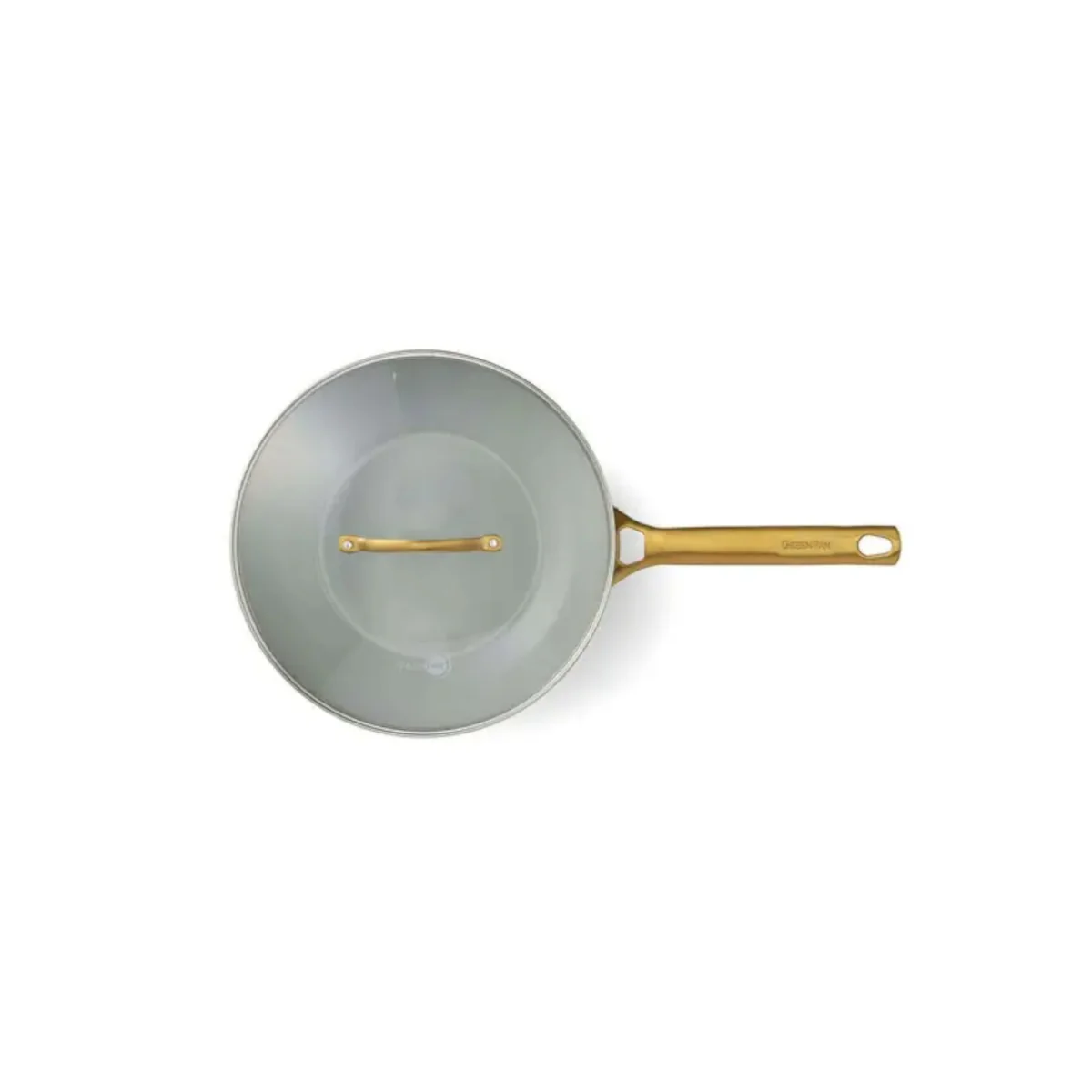 GreenPan Padova Wok with Lid Smokey Sky Blue 28cm - Image 4