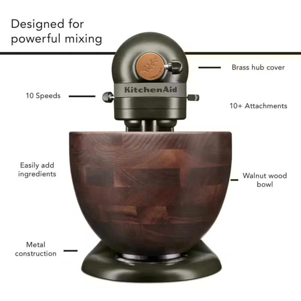 KitchenAid Artisan KSM180 Design Series Tilt-Head Stand Mixer Evergreen - Image 7