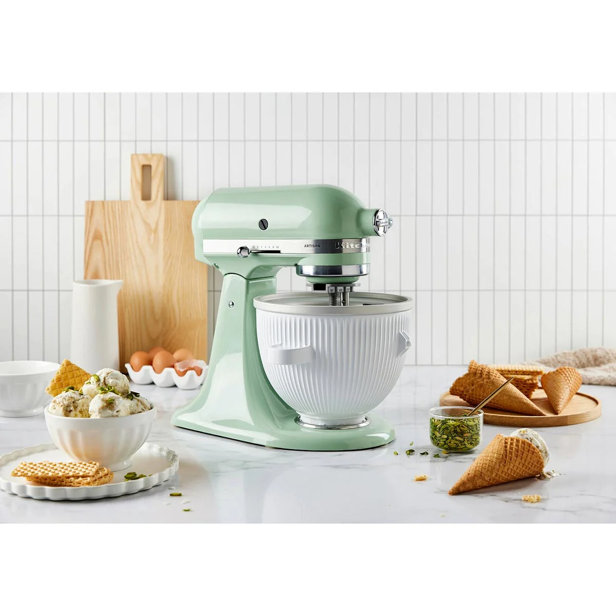 KitchenAid KSM195 Artisan Series Tilt-Head Stand Mixer with Premium Accessory Pistachio - Image 5