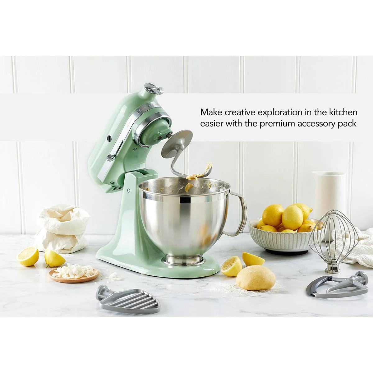KitchenAid KSM195 Artisan Series Tilt-Head Stand Mixer with Premium Accessory Pistachio - Image 6