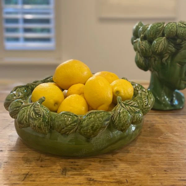 Mediterranean Market Lemon Bowl Green 33cm - Image 3