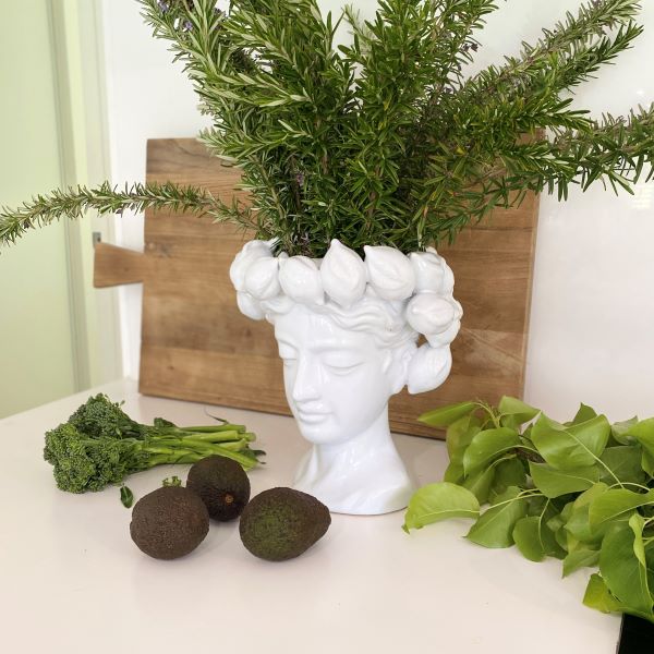 Mediterranean Market Lemon Head Vessel White 25 x 27cm - Image 4